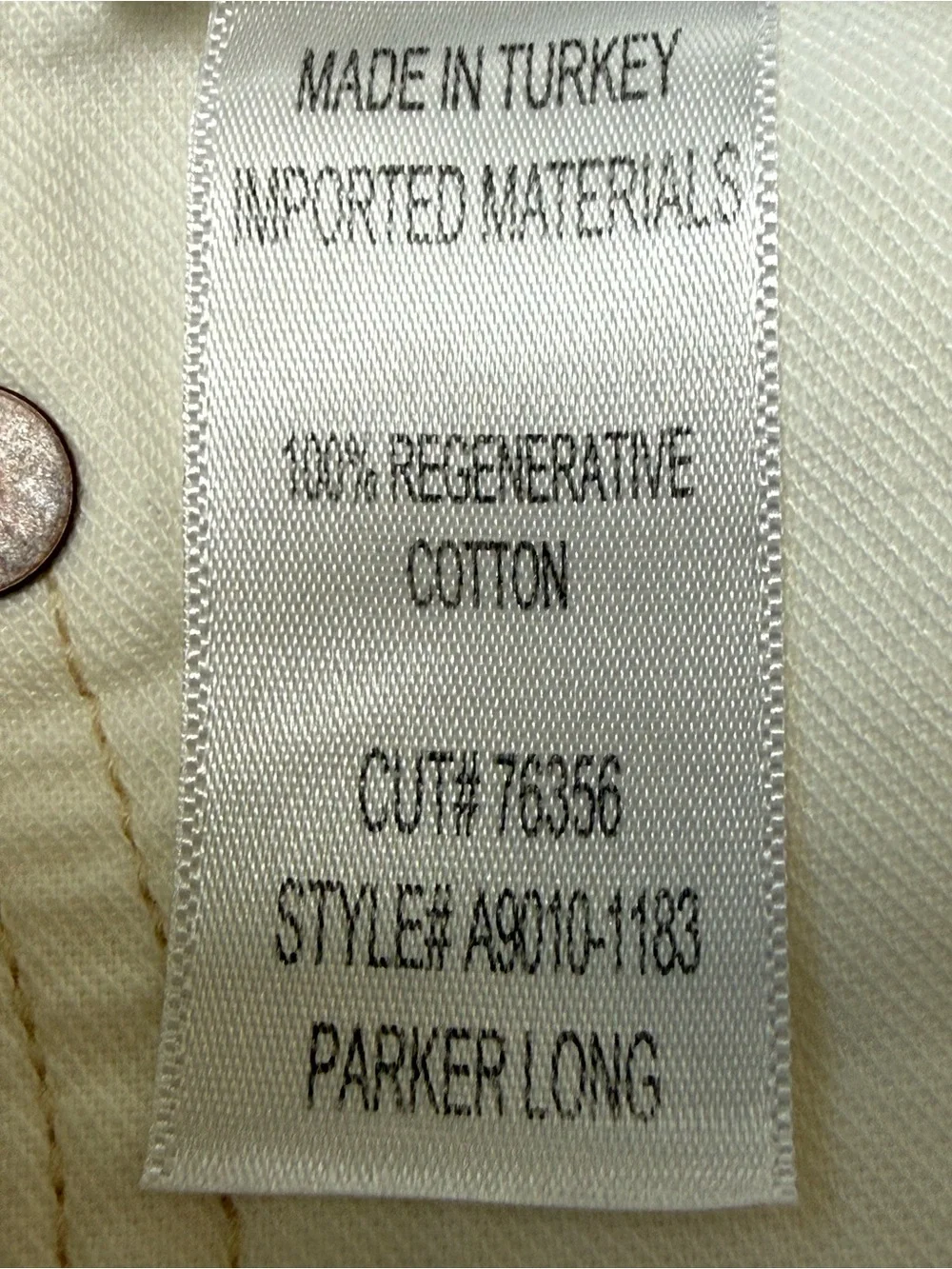 AGOLDE Parker Long Loose Fit Vintage Shorts Size 25 In Panna Cotta